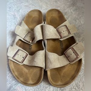 Birkenstock, Arizona suede, leather sandals